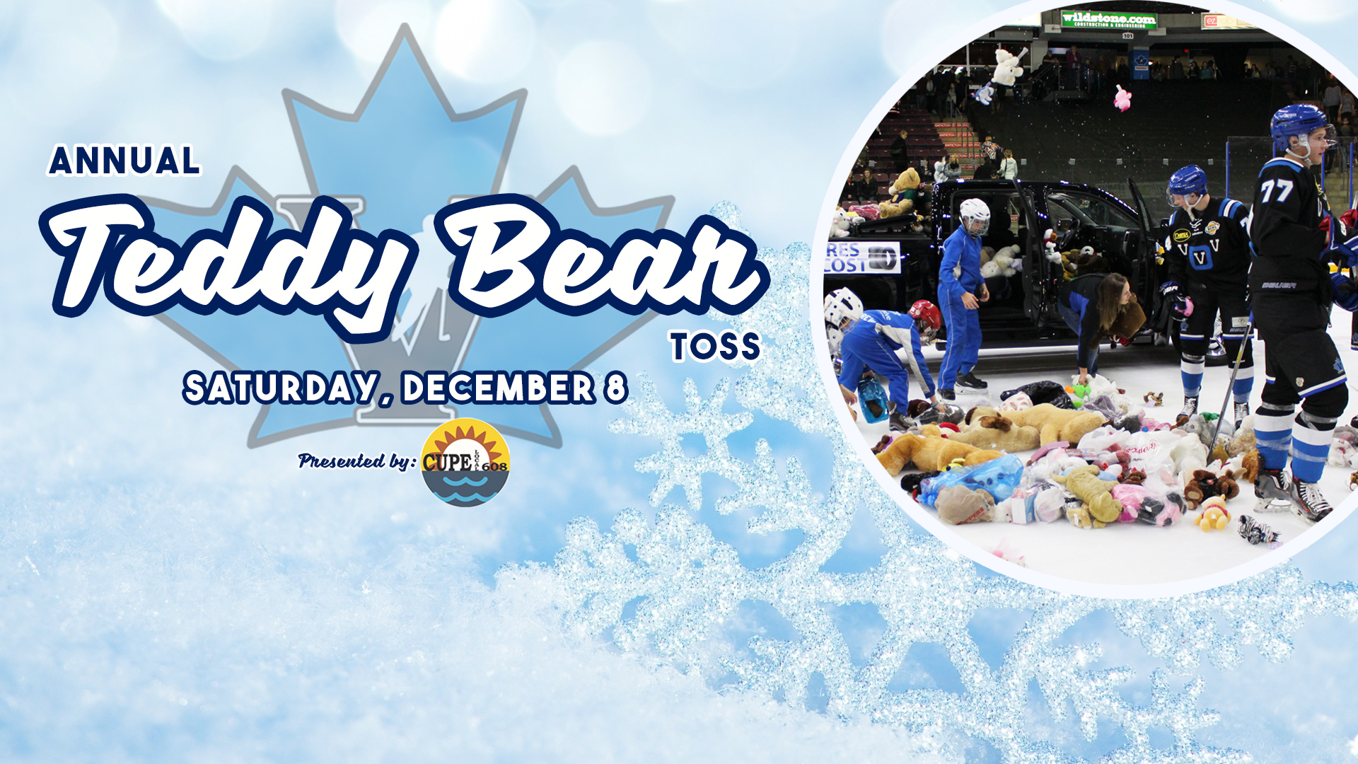 Penticton Vees Annual Teddy Bear Toss at the South Okanagan Events Centre on Saturday, December 8, 2018