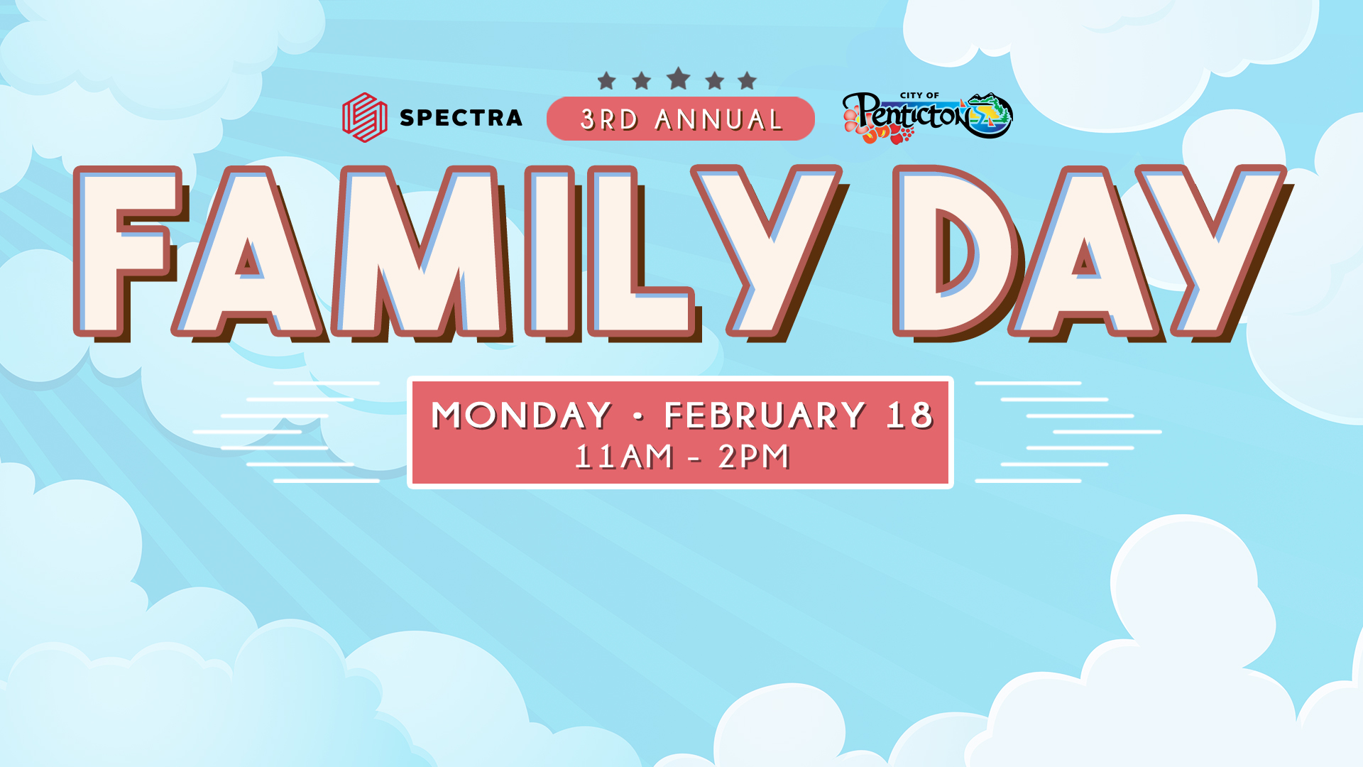 Spectra and City of Penticton Family Day on Monday, February 18, 2019